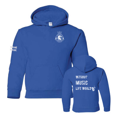 Gildan Youth Without Music Printed Hoodie - With Rank Personalization Thumbnail